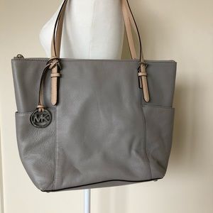 Michael Kors Grey Large Leather Tote